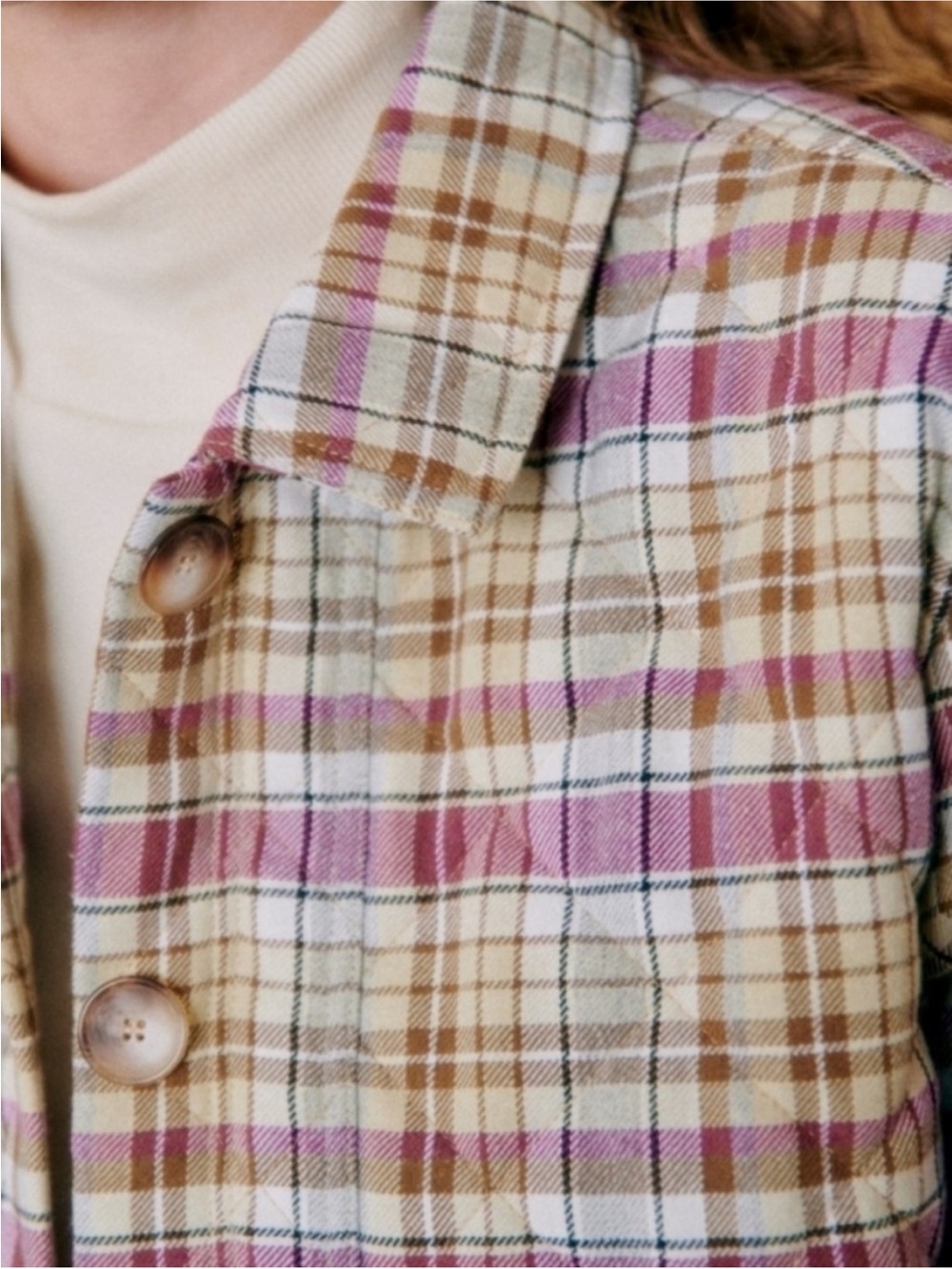 Sezane Will Jacket - Violet Check - Picture 4 of 9